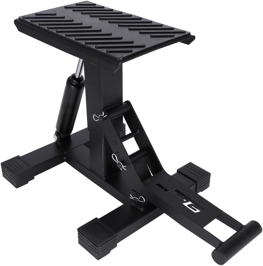 Motorcyce Lift Jack Stand 1100Lbs Capacity Hydraulic Lift Stand Operation Adjustable Height Hoist Table Maintenance Universal Stand for Motorcycle Dirt Pit Bike Enduro Dual Sport Motocross