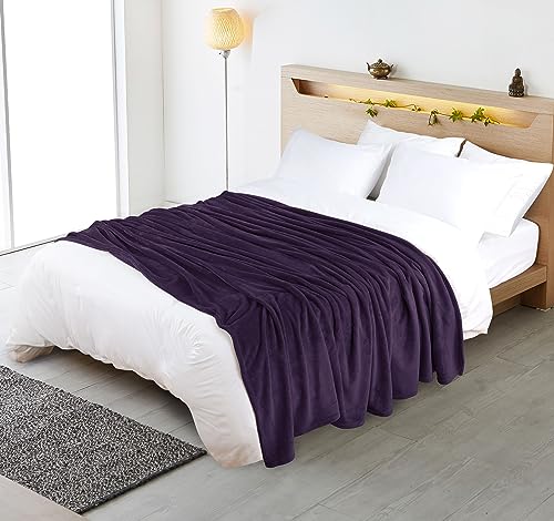 Utopia Bedding Fleece Blanket - Lightweight Fuzzy Soft Anti-Static Microfiber Bed Blanket (90X84 Inches) T, Purple, Full #TOP23