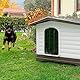 Ferplast Hundehütte DOGVILLA 90, Hundehütte Outdoor, Hundehaus, Seite zum öffnen, Boden zum Abtropfen, Isolierender Boden, Abnehmbares Dach, Lüftungsgitter, Recycelter Kunststoff, 88 x 72 x h 65 cm