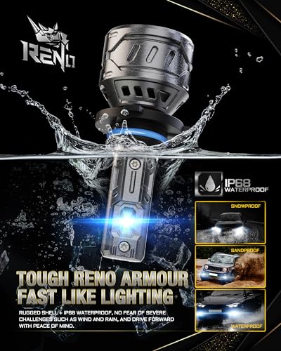 RENO 9006 Fog Lights Bulbs, HB4 9006 Light Bulb Cool Fan Fog Bulb or Off-Road Use, Plug-and-Play, Pack of 2 - Thumbnail 4