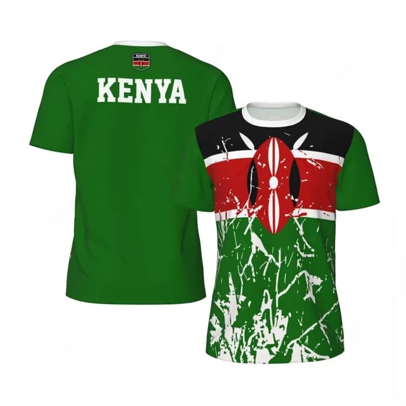T-shirt imprimé Kenya homme running sport léger manches courtes col rond