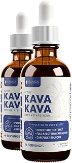 Rejuvica Health Kava Kava Root Extract Supplement - Active Kava Kava - Potent Relaxation & Calm - Liquid Extract - Piper Methysticum - Noble Variety - Naturally Occurring Kavalactones - 96 Servings