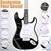 JupiterForce 39 Inch Full Size Electric Guitar Kits with Adjustable Strap, 10W Amp, Case Bag and Strings for Beginner Starter, Kids(Black)