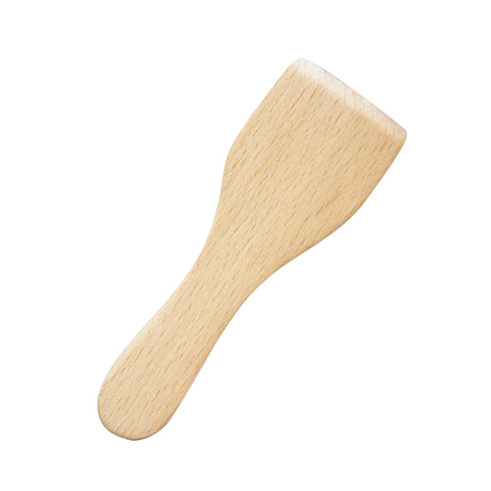 Cabilock Durable 4Pcs Small Beech Butter Spatulas Non-Stick Wooden Turner Cooking Shovel Kitchen Utensils