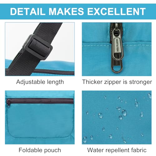 Image of HOLYLUCK Foldable Travel Duffel Bag For Women & Men Luggage Great for Gym - sky blue