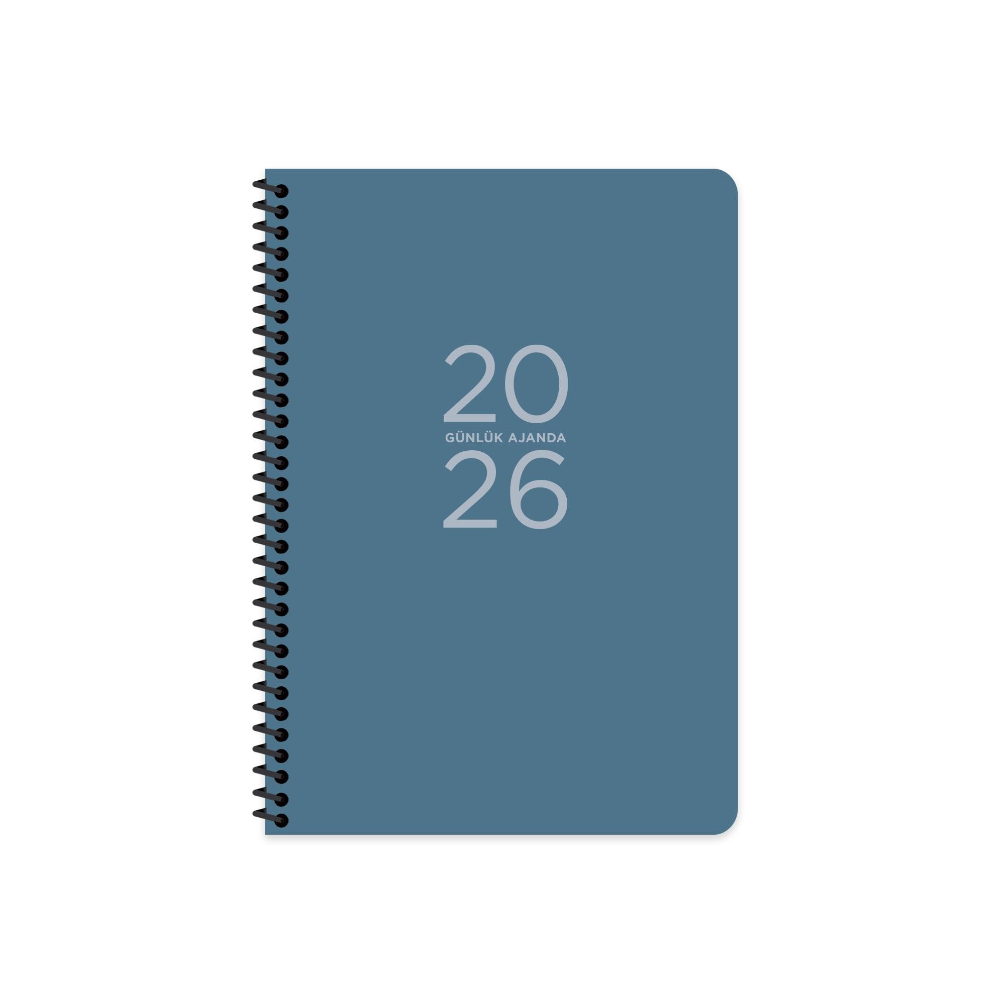 Sharp - Diario a spirale, 2026-17 x 24, colore: blu