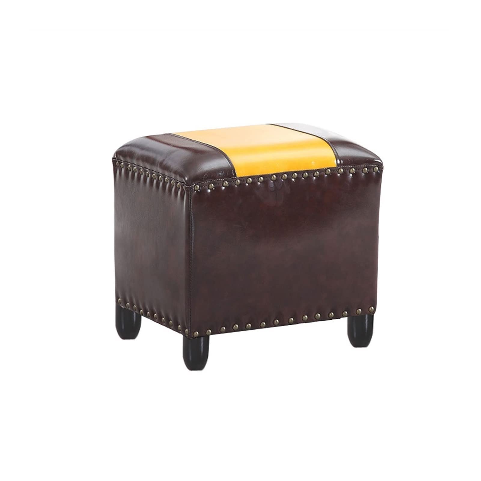 Panca per pianoforte in pelle marrone con poggiapiedi per un facile relax, perfetta per musicisti e decorazioni per la casa.