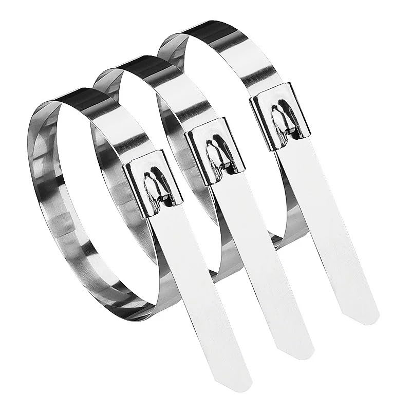 Opaski metalowe, Samoblokująca opaska kablowa ze stali nierdzewnej 304 Uniwersalne metalowe opaski zaciskowe do wydechu(50cm,7.9mm)