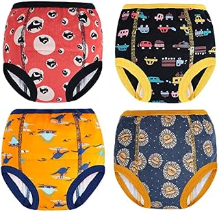 MOEMOE BABY Potty Training Pants Toilet Training Pants Reusable Training Pants for Toddler Absorbent Training Underwear Cotton for Boys,6 Packs,Green,6 Years