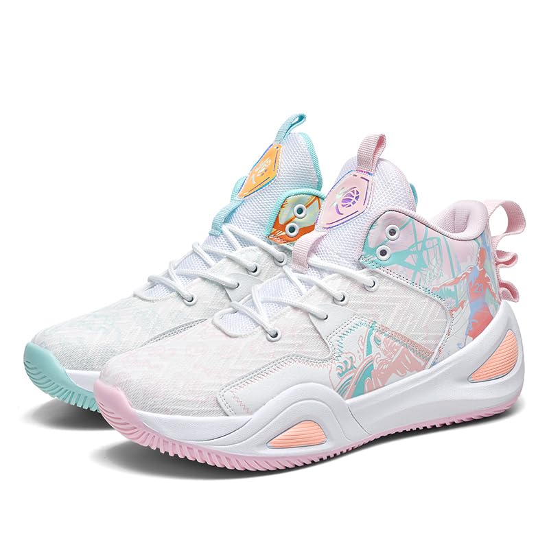 Image of Womens Mens Basketball Shoes Volleyball High Top Breathable Fashion Comfortable Outdoor Sport Non Slip Rubber Sneakers