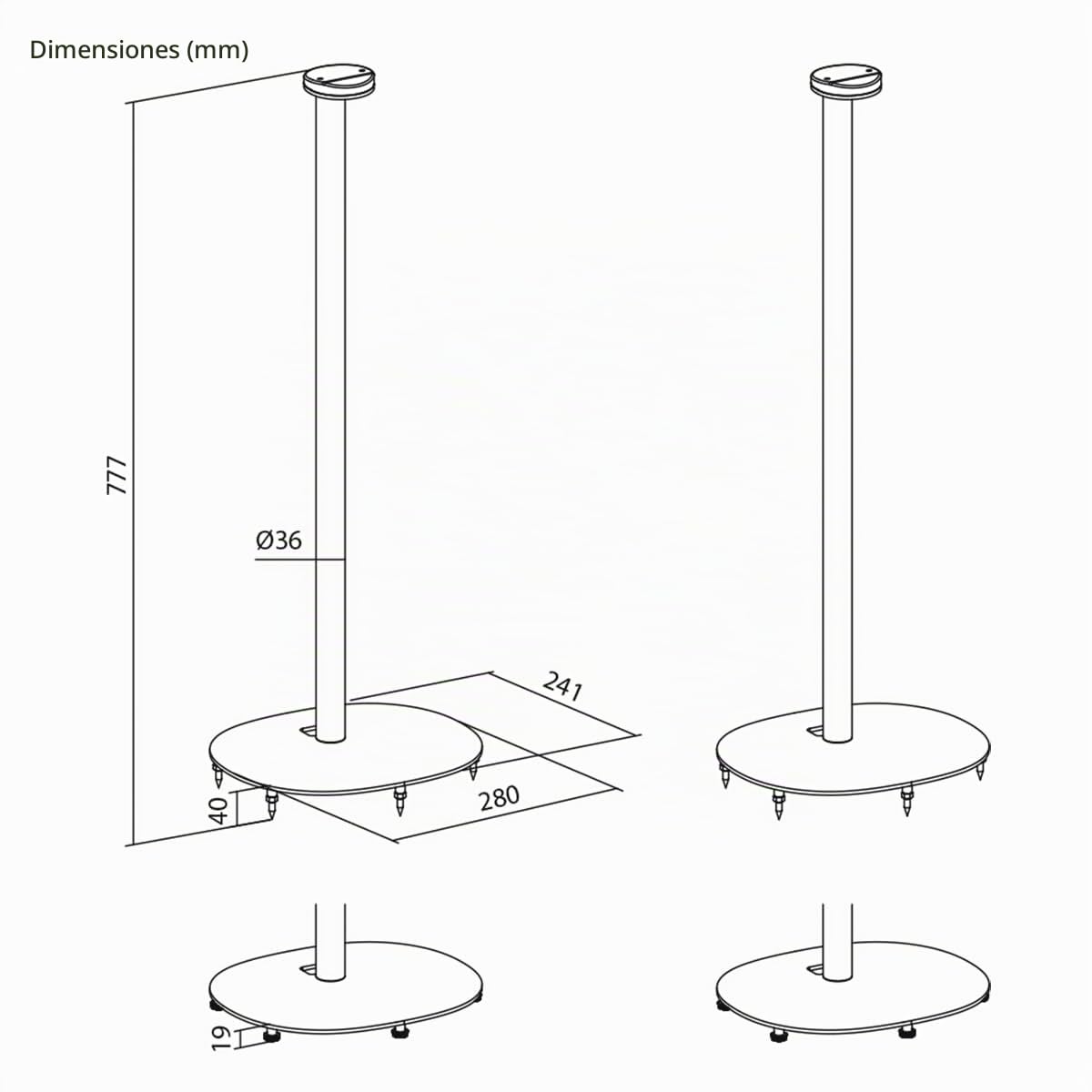 my Wall Sonos Era HS48L - Soporte para Altavoces Sonos Era100 y Era300, Acero y Madera de Haya, Soporte para Altavoces con Almohadillas de plástico y Clavos metálicos