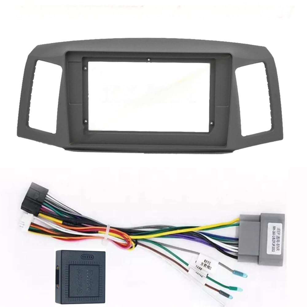 10.36 inch Car Fascia Radio Panel for Jeep Grand Cherokee 2004-2007 Left Hand Drive Car Dash Kit Facia Console Bezel Adapter Plate