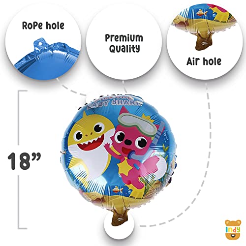 Image of ITAF Set of 35 Pcs Baby Shark Cartoon Theme Birthday /Welcome /First Birthday Foil Balloons Decoration Kit,yellow