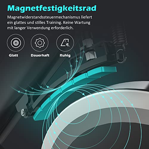Dripex Heimtrainer Fahrrad magnetisch, Indoor Cycling Bike mit LCD-Monitor, Herzfrequenzsensor, iPad-Halterung… – Bild 4