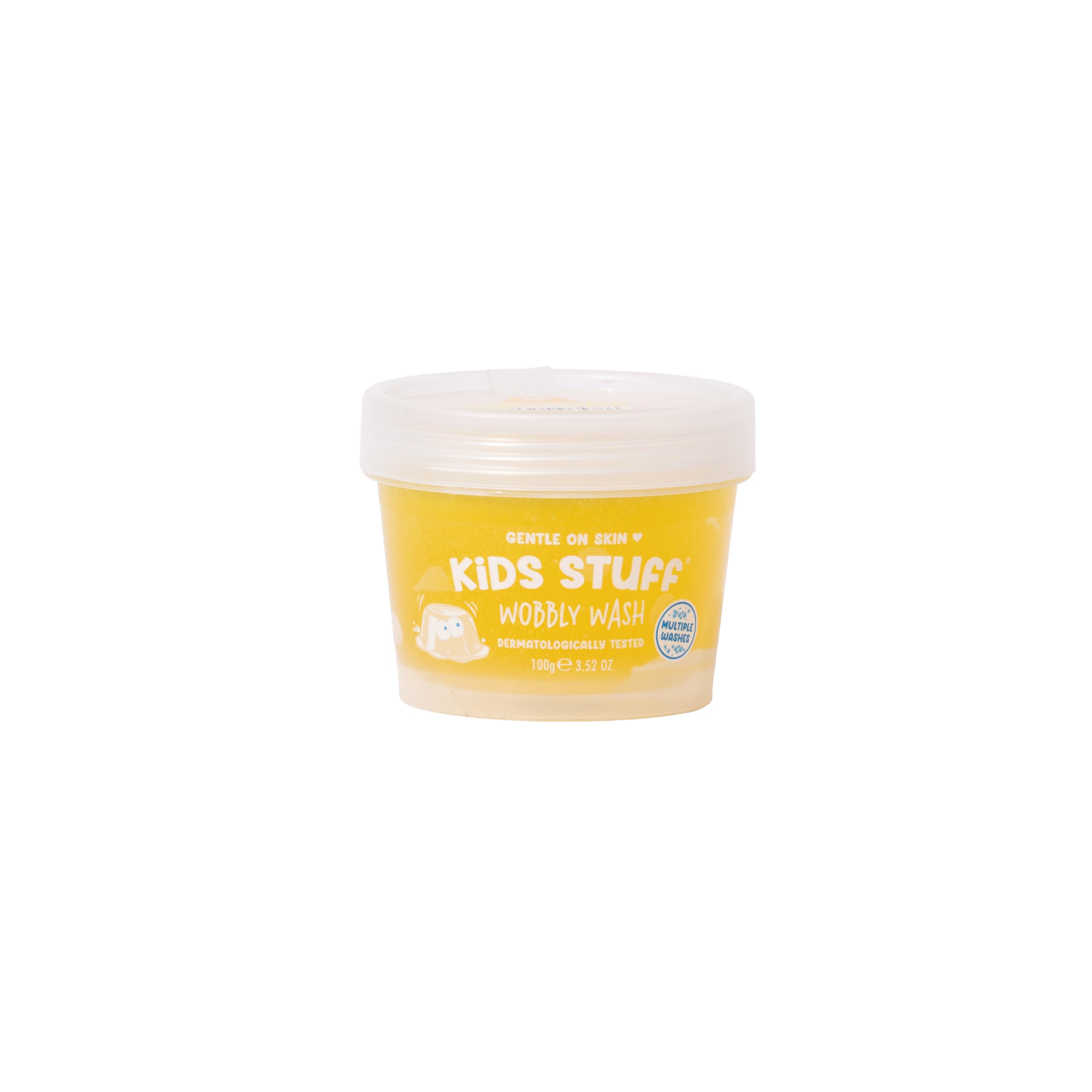 Kids Stuff Yellow Wobbly Wash with Banana Fragrance | Wobbly Wash Texture for Bathtime Fun | Dermatologically Tested | Mild & Gentle on Young Skin | 100g
