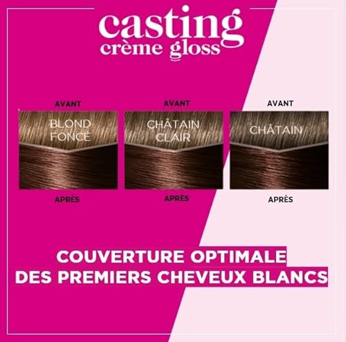 L'Oréal Paris Casting Crème Gloss Coloration Ton sur Ton pour Cheveux - Sans Ammoniaque - Chocolat Noir (323)