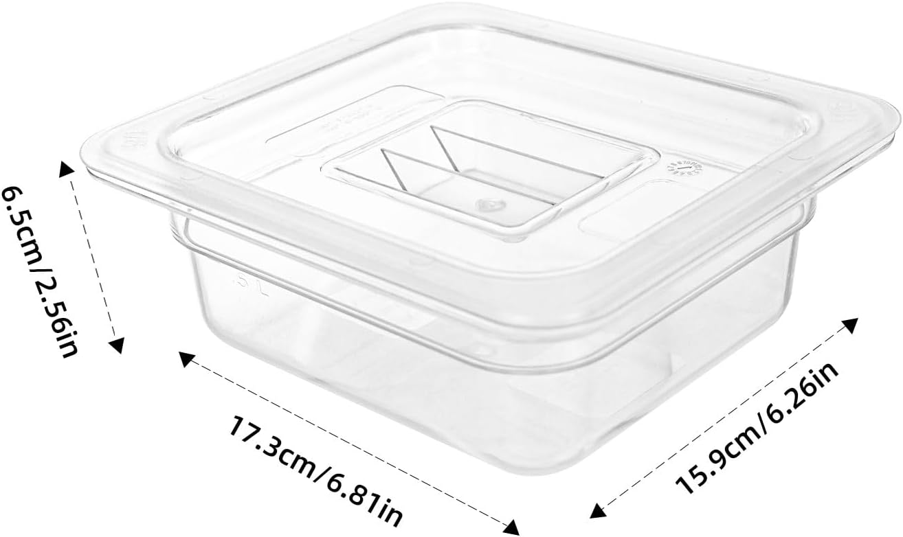 6 Pack 1/6 Size Food Pan with Lids,Stackable Freezer-Safe Meal Prep Containers for homes schools restaurants hotels -40°F to 212°F (1/6 size 2.5 inch deep, 1.1L/1.1QT)