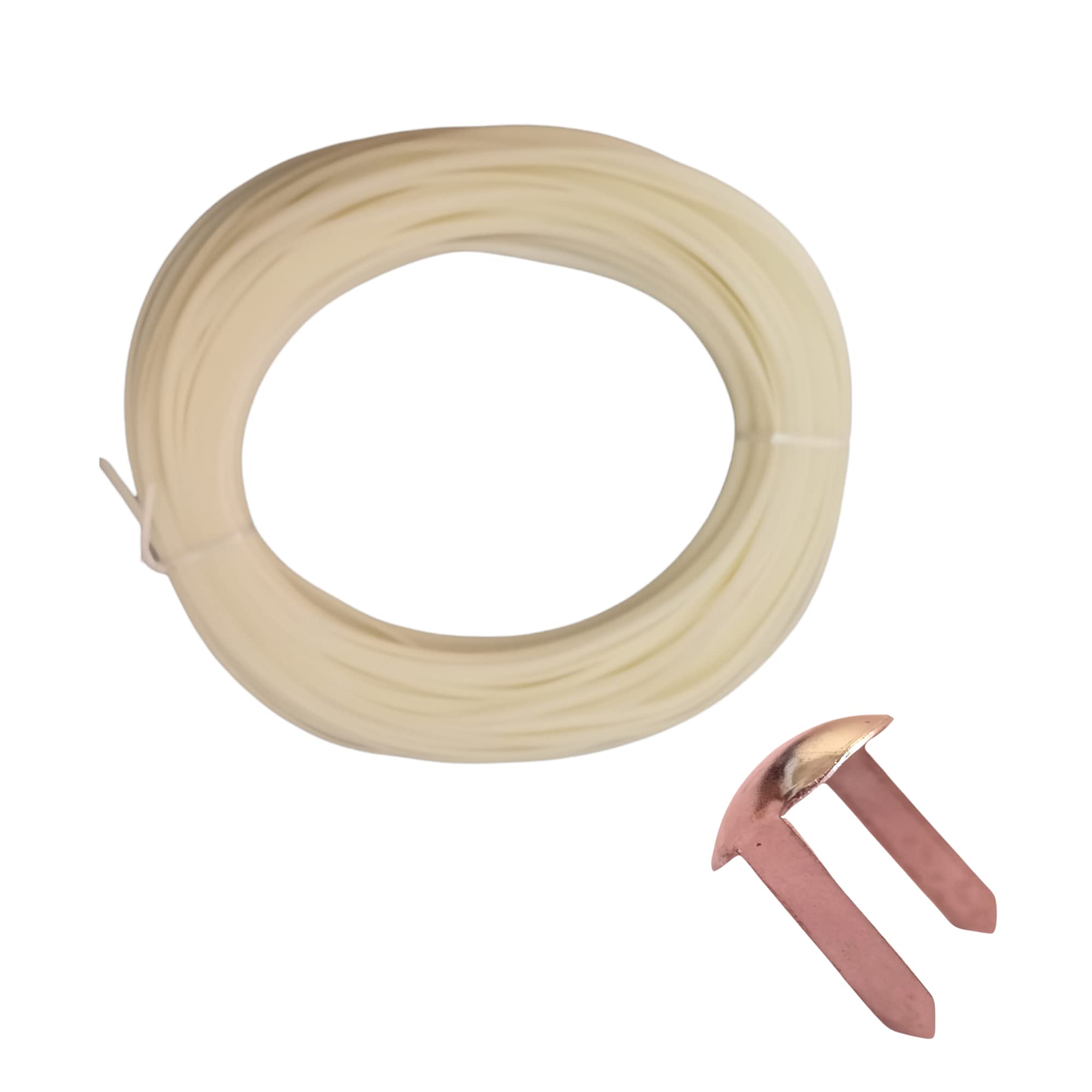 ADW CRAFT'S® Plastic Wire for Basket making - HALF WHITE/LIGHT CREAM/MILK WHITE Colour(With Bottom Button)|Plastic Koodai wire|Glass Wire For Basket Making|Koodai Wire Roll|Plastic Wire For Koodai