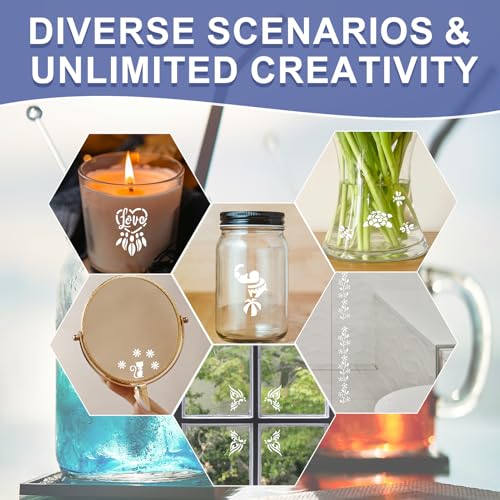 Ätzpaste für Glas, Glas Ätzpaste, Glass Etching Paste, Starke Glasätzcreme mit Frost Effekt, Ätzpaste für Glas Farbig für DIY-Kreationen, Milchglastüren, Weingläsern & Kunstwerke 80G