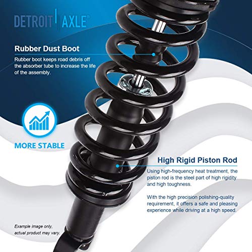 Image of Detroit Axle - 4WD 10pc Front Struts Kit for 2009-2010 Dodge Ram 1500, 2011-2012 Ram 1500, Struts & Coil Spring Tie Rods Sway Bars Boot & Bellows Replacement Suspension Ready Struts Shocks Assembly
