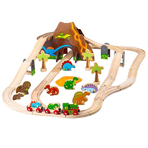 Bigjigs Rail Set de Ferrocarril Dinosaurio