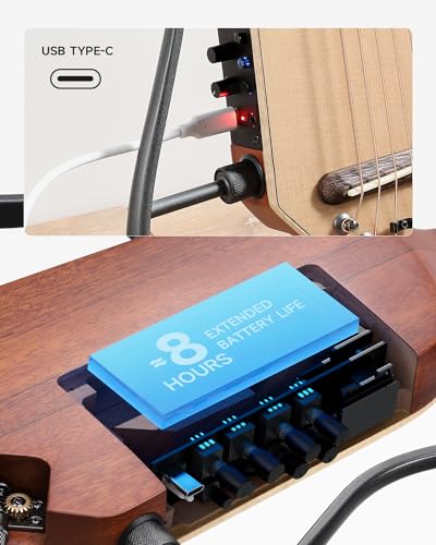 Donner HUSH I PRO Acoustic Electric Travel Guitar (Natural) - image 7
