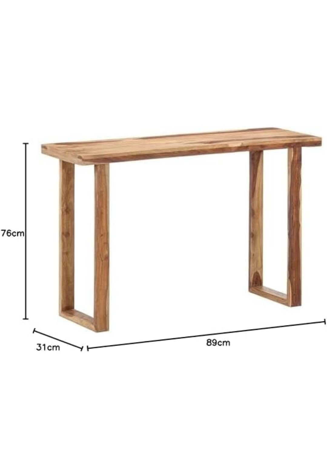 Jdav Wooden Console Table, Brown, Solid Wood, Narrow Entryway Table, Rustic Style, Space-Saving Design 1