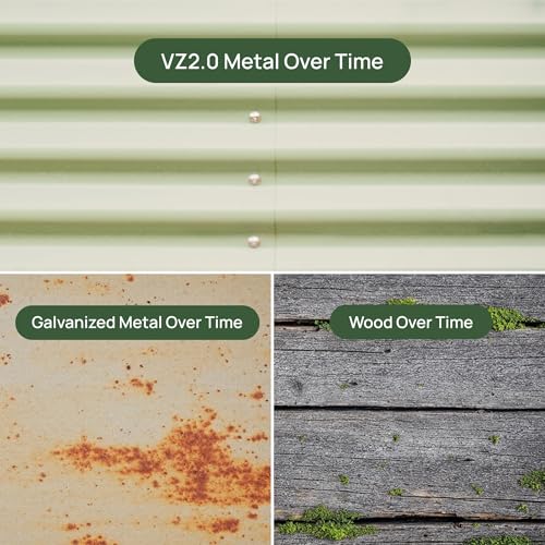 Image of Elevated Raised Garden Bed-V Series, 2' x 4' Garden Beds with Legs & Storage Rack for Patio Porch, 700 Lbs Weight Capacity, Outdoor Planter Boxes for Gardening Herbs Vegetables Flowers, Olive Green