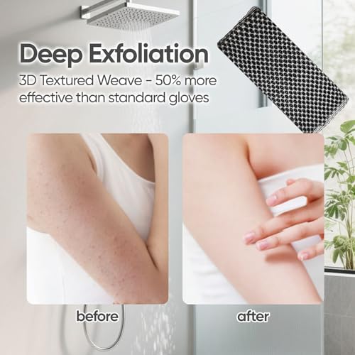 soitzhoc 3-teiliges Japanisches rückenschrubber für dusche | Back Scrubber, extra langes Handtuch | Geeignet für empfindliche und raue Haut