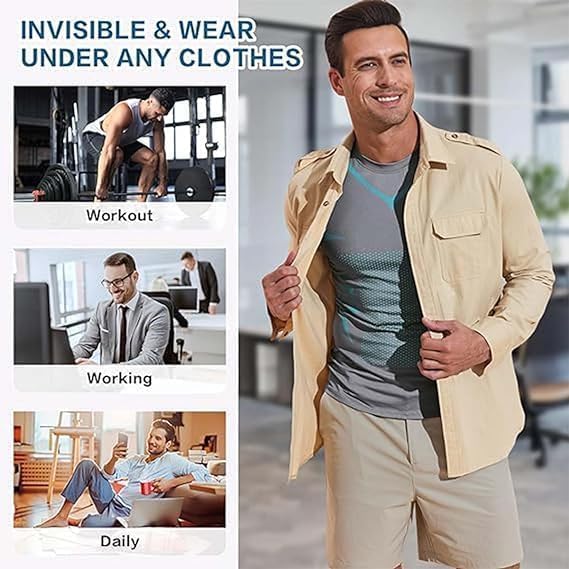 Vitaboost Gilet de compression à manches courtes pour homme – T-shirt d'entraînement Cool Dry pour salle de sport et course à pied, vêtements de sport évacuant l'humidité