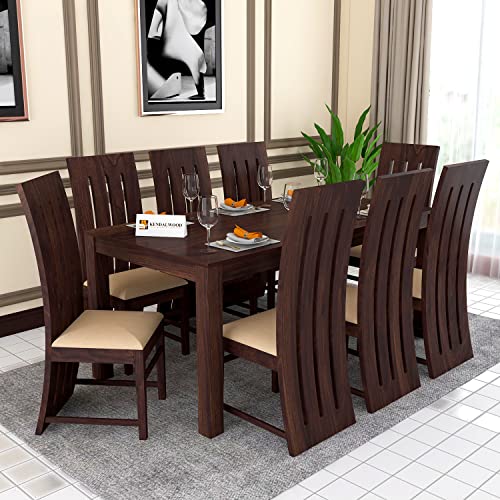 KENDALWOOD™ Furniture Solid (Sheesham) Wood Dining Table with 8 Chairs
