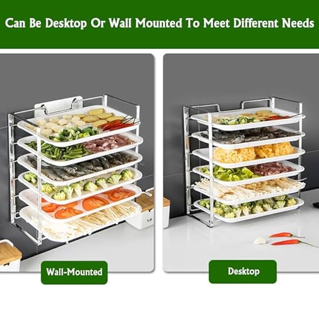 Preparation Plate Organizer,Fruit and Vegetable Preparation Tray, Kitchen Sundry Rack,Multi-Layer Home Kitchen Restaurant Storage