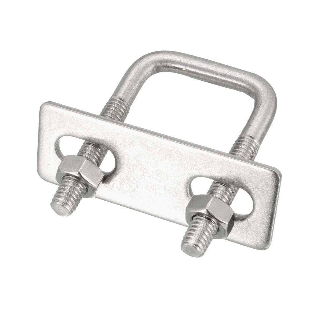 Unifizz Square U-Bolt,3 Set 304 Stainless Steel M6 U Bolts 27mm(1.06") Inner Width 50mm Length with Nuts and Frame Plate for Automobiles Boat Trailer