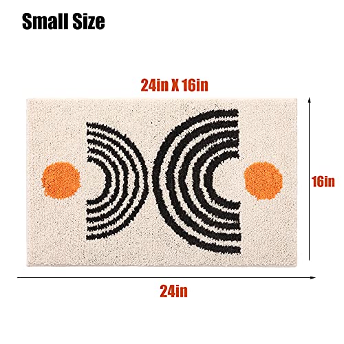 Jessmay Boho Bathroom Rugs Non-Slip Microfiber Abstract Bath Mat Soft Plush Fluffy Bath Rugs Beige Washable For Tube/Washbain/Toilet 20"X32" #TOP1