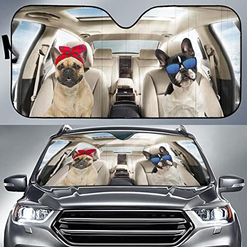 Pare-soleil voiture intérieur bouledogue français bloque la chaleur du pare-brise m