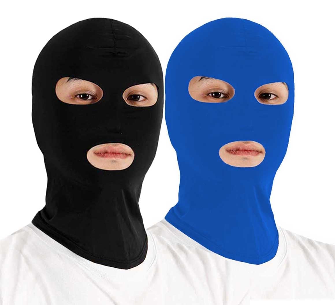 3 Hole Ski Mask 1-2 Pack Balaclava Face Mask with Mouth Hole Shiesty Mask Men Women Motorcycle Full Face Cover for Football