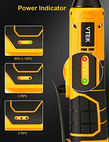 vtek clé à cliquet sans fil 3/8" 16,8 v clé à cliquet électrique 400 tr/min