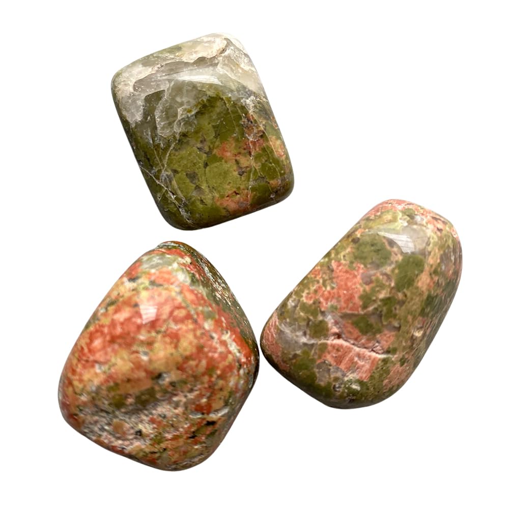 VIE Tumbled Crystals, Pack of 12, Unakite