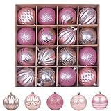 bolas de navidad grandes baratas 🎄 [Gancho extraíble] Cada gran rosado bola de navidad viene con cordón de encaje, por lo que usted y sus hijos pueden colgar fácilmente la bola navideña en el árbol navideño, barandillas, candelabros, ventanas, guirnaldas, guirnaldas y ventanales navideños.
