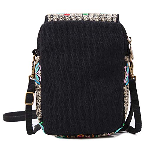 SILKAREA Embroidered Cute Mini Crossbody Bag for Women Small Handbags Wristlet Wallet Bag Cell-phone Pouch Coin Purse 5