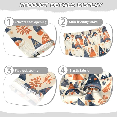 KLL Christmas Card Funny Gnomes Scandinavian Flat Toddler Girl Cotton Pants Comfortable High Waisted Athleisure Pants Gym3