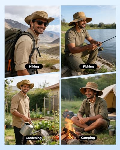 Image of Electomania Head Caps for Men and Women,Breathable Mesh Sun Protection hat,Hand-Embroidered Round Cap,Hat for Outdoor Work, Camping, Fishing (in, Alpha, Free Size, Khaki)