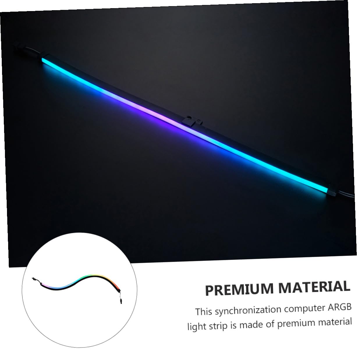 2 Pièces Bande Lumineuse Argb 400mm pour Boîtier Pc, Abs Noir, 28 Led, 5 V, 3 Broches Femelle vers 3 Broches Mâle, Autocollants Adhésifs, Installation le Boîtier