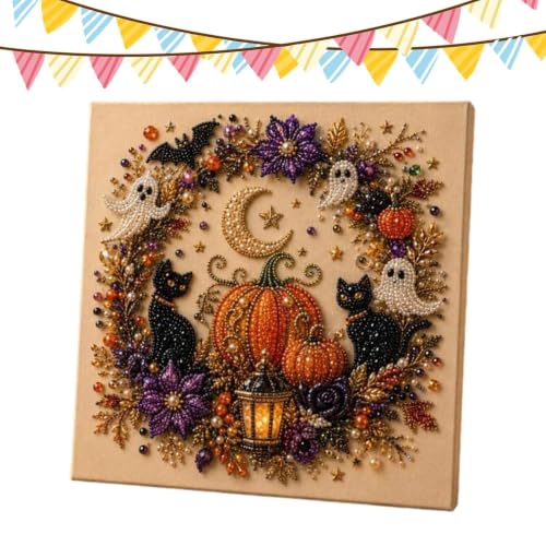 Arte perlado de Halloween en 3D: decoración otoñal para el hogar y manualidad infantil