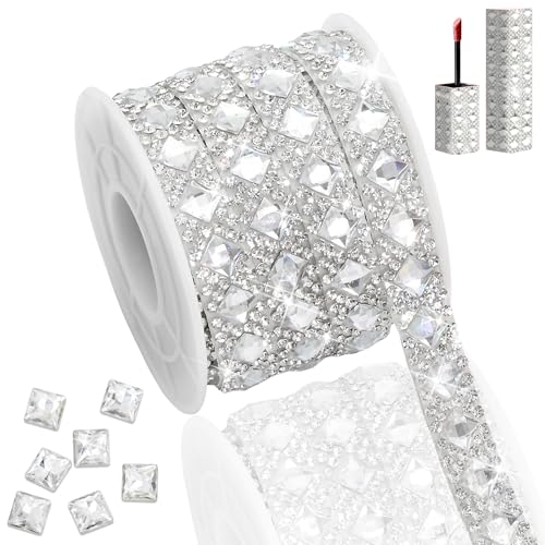 Tira de diamantes de imitación de cristal de alta pureza con brillo facetado de 3 yardas 2