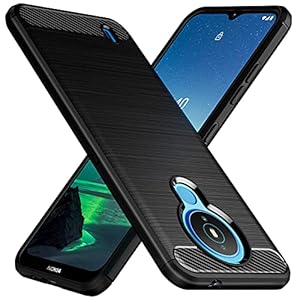 TesRank Nokia 1.4 hoes, premium zachte koolstofvezel telefoonhoes met warmteafvoer-design [schokabsorptie] [anti-slip] krasbestendig beschermhoes case voor Nokia 1.4 zwart