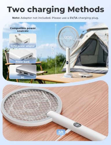 Image of YISSVIC Electric Fly Swatter Bug Zapper Racket Dual Modes