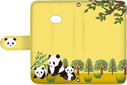 Amazon Co Jp スマq かんたんスマホ2 A001kc 国内生産 ミラー スマホケース 手帳型 Kyocera 京セラ かんたんスマホ2 C イエロー パンダの親子 動物園 イラスト Ami Vd 0240 家電 カメラ