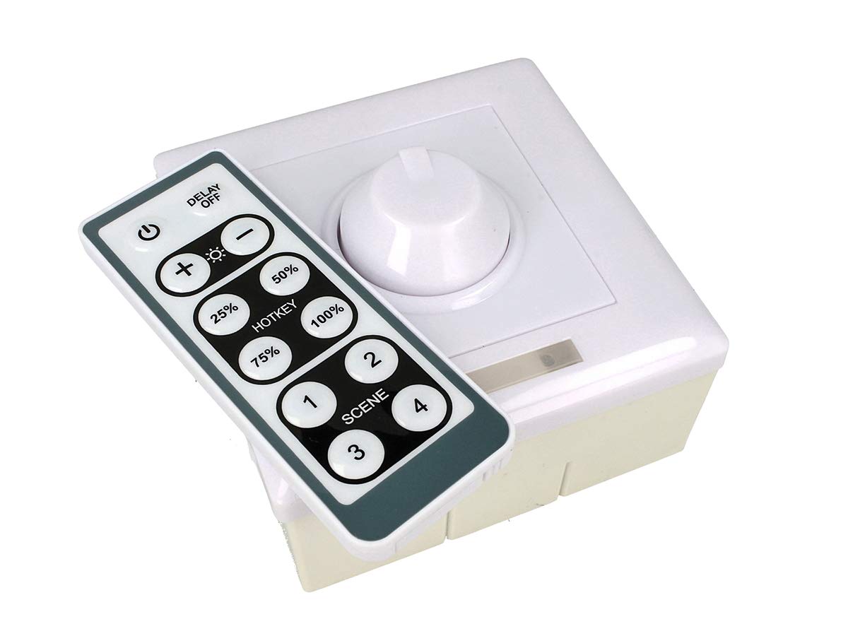 LEDLUX CL1803 LED Dimmer 0-10 V 220 V con rueda y mando a distancia infrarrojos Caja 86 x 86 incluida