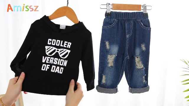 Ensemble Vêtement Bébé Garçon 1-6 Ans - Sweat Capuche + Pantalon - Style Cool
